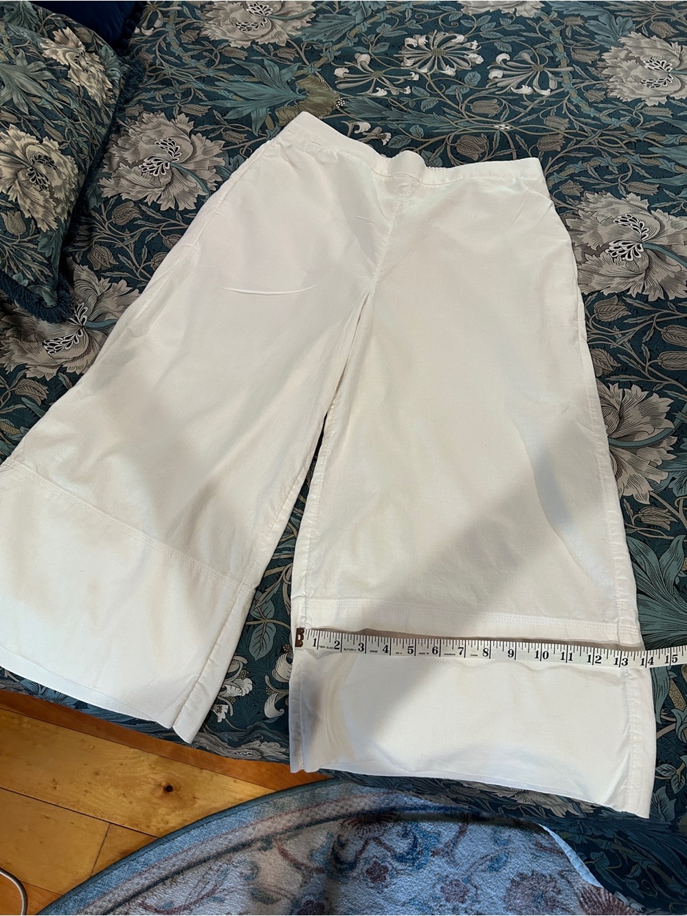 Banana Republic White Cotton Womens Wide-Leg Pull-On Crops